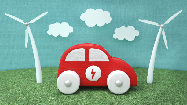 电动玩具车A的概念3d插图图片下载