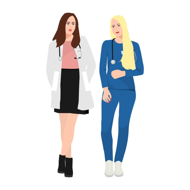 在白色背景下使用语音内窥镜的女性医生治疗师图片下载