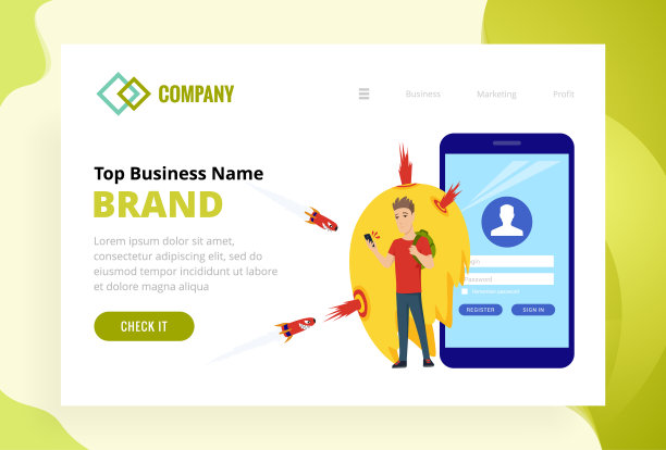 安全网站的登陆页面模板。现代扁平化设计理念的网页设计适用于网站和手机网站。男子使用手机，病毒攻击他。矢量图图片下载