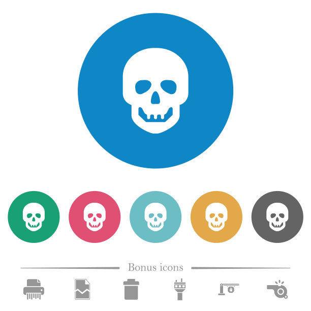 人类头骨扁圆图标图片下载