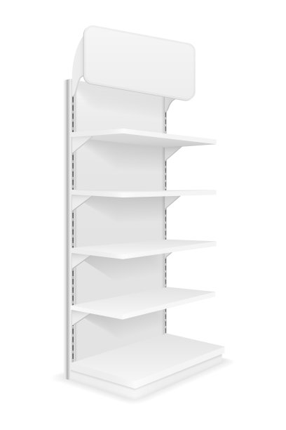 货架为商店交易与标志，以广告商品和产品空模板为设计库存矢量插图图片下载