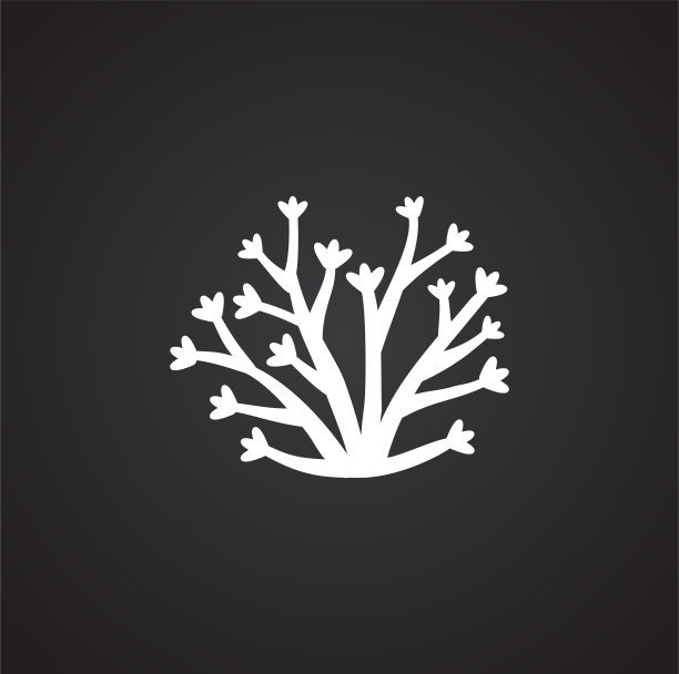 珊瑚图标的背景为图形和网页设计。简单的说明。网站按钮或手机应用的互联网概念符号。图片下载