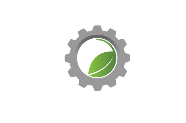 创意齿轮叶片农业科技标志设计插画图片下载