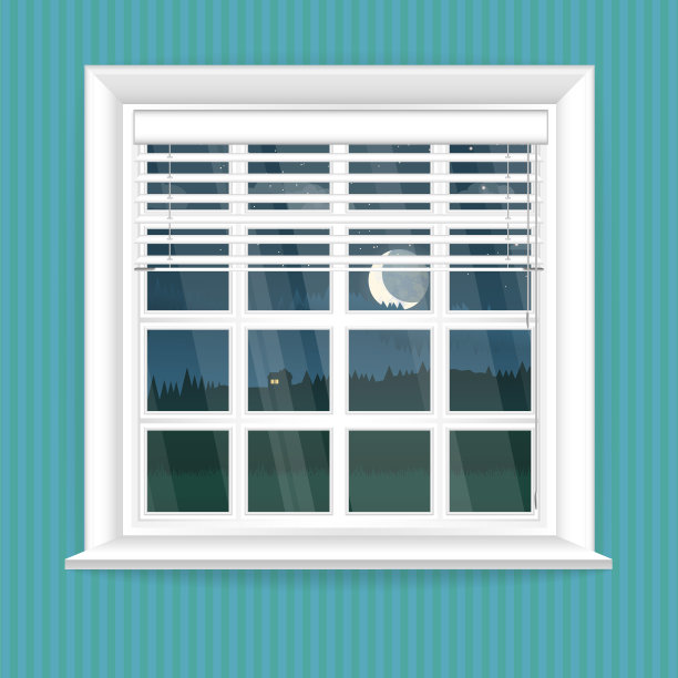 插图与窗口在现实主义风格。图片下载