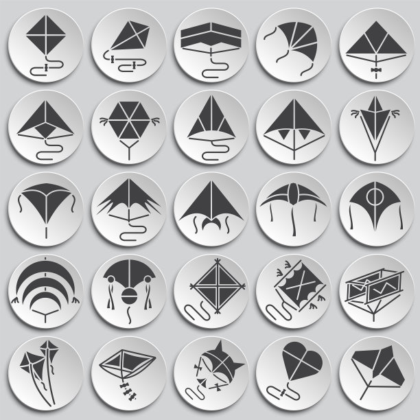 风筝图标设置在图形和网页设计的背景。简单的矢量信号。网站按钮或手机应用的互联网概念符号。图片下载