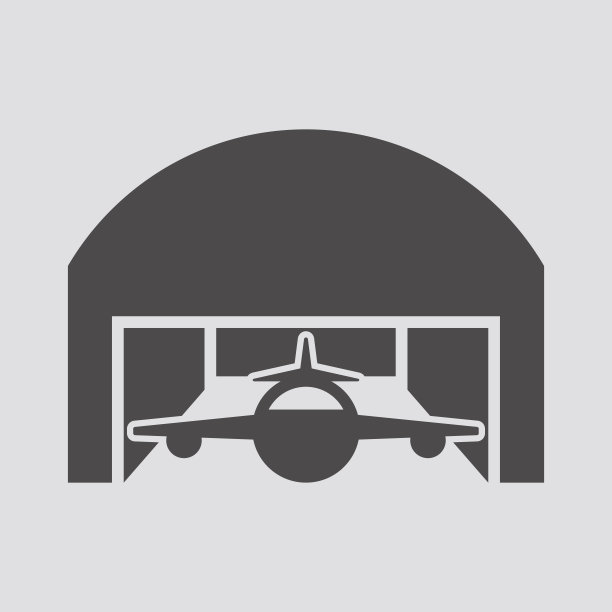 在平坦风格的机库图标。矢量插图。图片下载