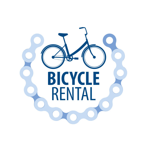 自行车租赁标志。矢量插图上的白色背景图片下载