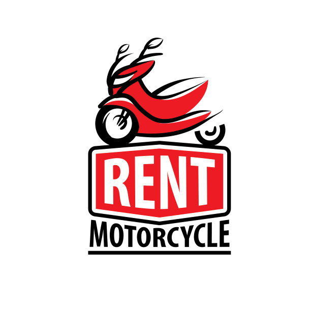 出租摩托车标志。矢量插图上的白色背景图片下载
