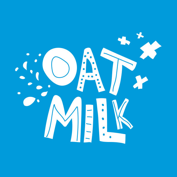 燕麦牛奶手绘平面矢量字母图片下载