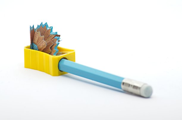 特写照片到一个用过的素描蓝铅笔图片下载