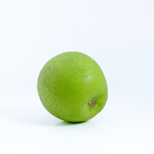 白色背景上的青苹果，孤立的青苹果，白色背景上的果实图片下载