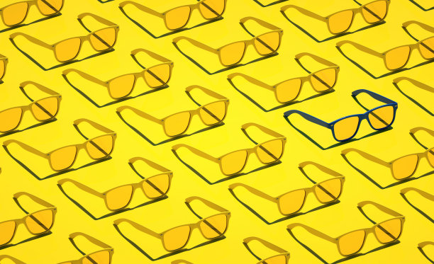 黄色时髦的眼镜图案背景图片下载