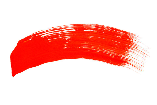 红色笔触孤立的白色背景。红色的抽象的中风。彩色水彩笔触。图片下载