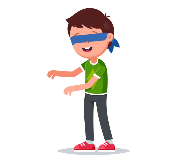 闭着眼睛玩捉迷藏的小男孩图片下载