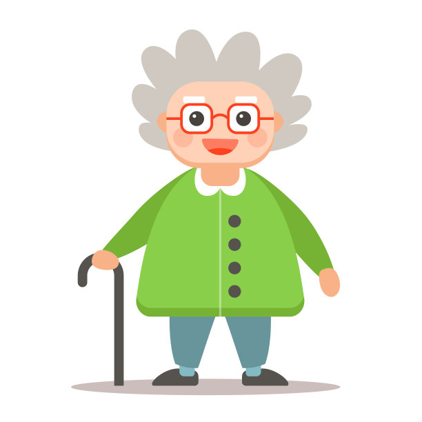 老人拄着拐杖站在那里图片下载