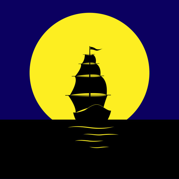 船的剪影。图片下载