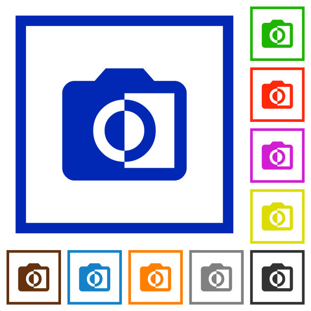 单色照片平面框图标图片下载