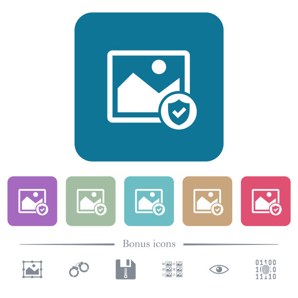 受保护的图像平面图标的颜色圆形方形背景图片下载