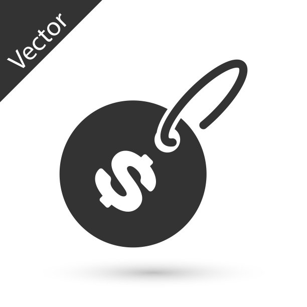 灰色价格标签与美元图标孤立在白色背景。徽章的价格。销售与美元符号。折扣促销标签。矢量图图片下载