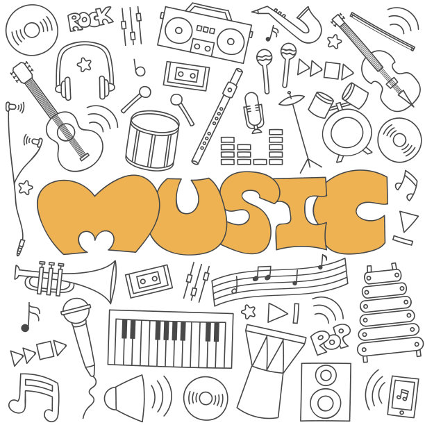 手绘涂鸦音乐集图片下载