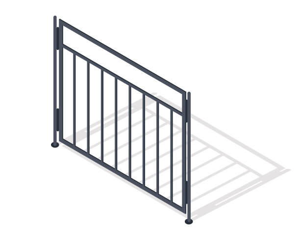钢栅栏截面矢量在等距投影图片下载