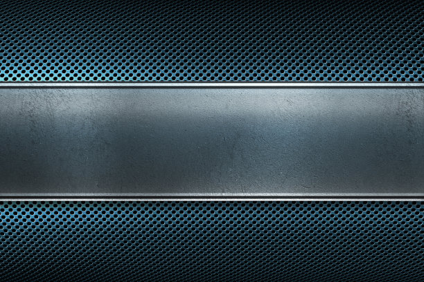 蓝色穿孔金属板与抛光金属板ba图片下载