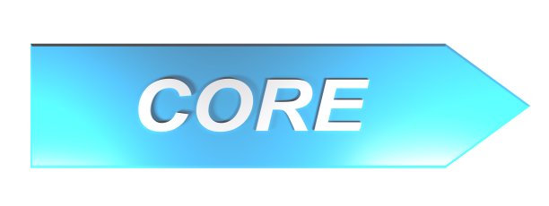 核心蓝色箭头标志- 3D渲染插图图片下载