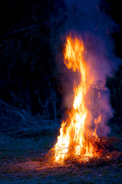 燃烧稻草图片下载