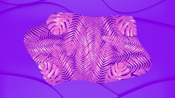 简约夏日概念，热带棕榈叶，剪纸，折纸图片下载