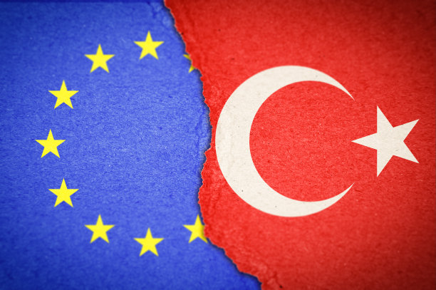 欧洲与土耳其冲突的概念图片下载