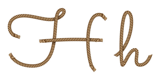 绳子手画字母H图片下载