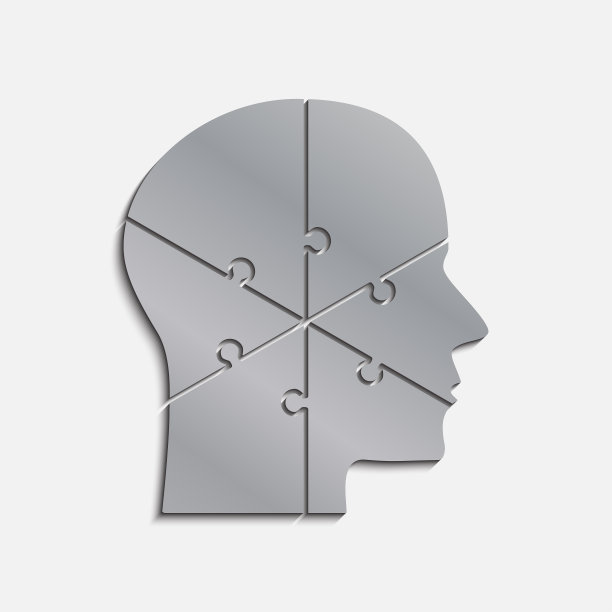 剪影头像拼图5个部分。图片下载