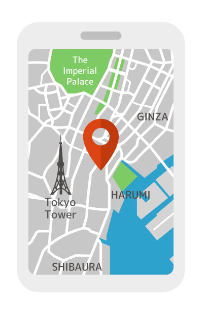 手机地图应用(东京城市)平面插图图片下载