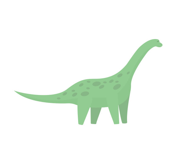 一个可爱的绿色恐龙的儿童插图图片下载