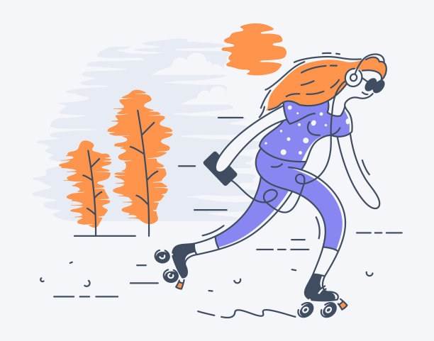 穿着旱冰鞋的女孩图片下载