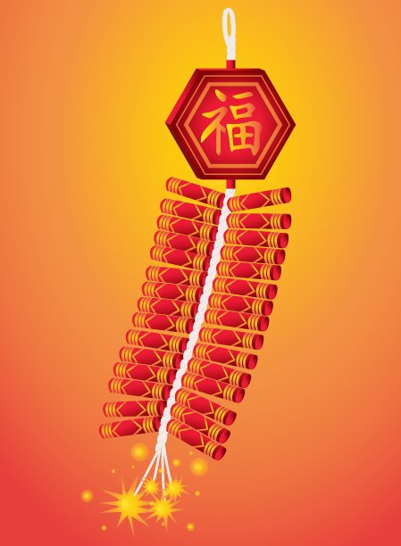 鞭炮的中国新年矢量图片下载