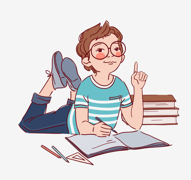 可爱的男孩在笔记本上写字。小男孩解数学题图片下载