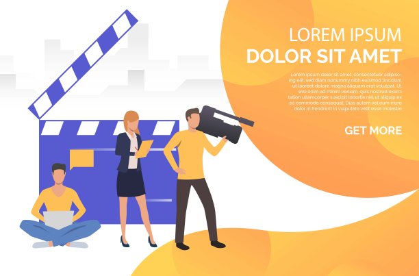 人们制作新闻和男人观看镜头矢量插图图片下载