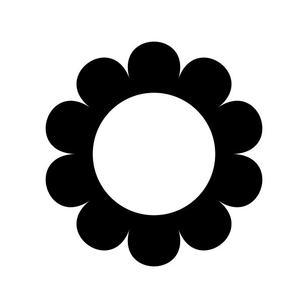 平面花图标的轮廓孤立在白色。可爱的复古设计。黛西的标志。图片下载