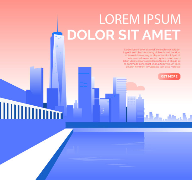 大都市与摩天大楼和样本文本图片下载