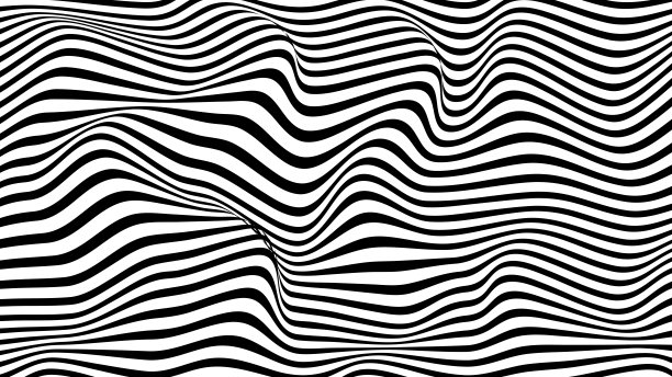 抽象的波浪线和图案，插图素材图片