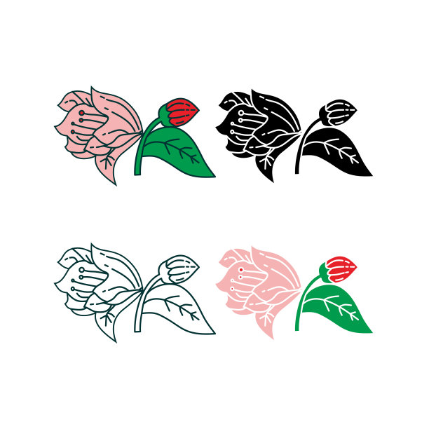 花叶子插图设计模板矢量图片下载