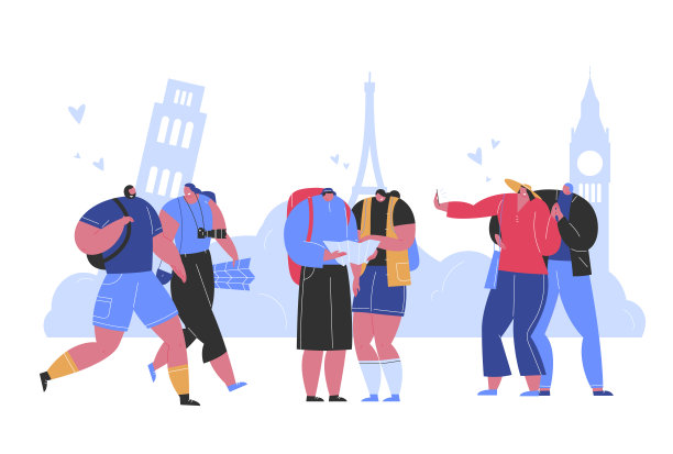 快乐的人旅行拍摄欧洲风景。图片下载