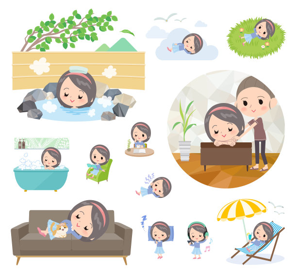 蓝色衣服girl_relax图片下载