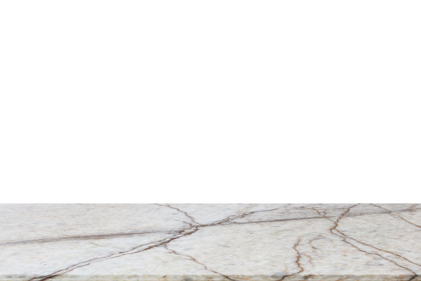 白色大理石桌面上孤立的白色背景图片下载