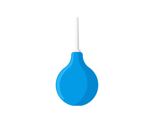 医用梨胶蓝灌肠，清洗肠道，治疗消化系统疾病，清洗身体。矢量图图片下载