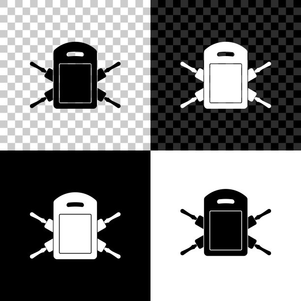 切割板和滚动大头针图标孤立在黑色，白色和透明的背景。厨房用具和设备。矢量图图片下载