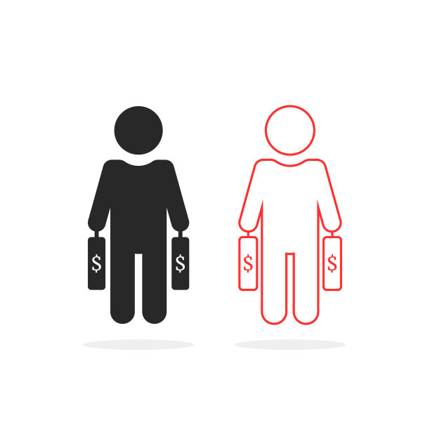 黑线和细线投资者图标图片下载