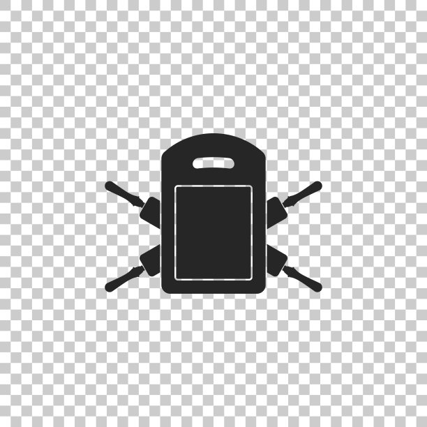 切割板和滚动大头针图标隔离在透明的背景。厨房用具和设备。平面设计。矢量图图片下载