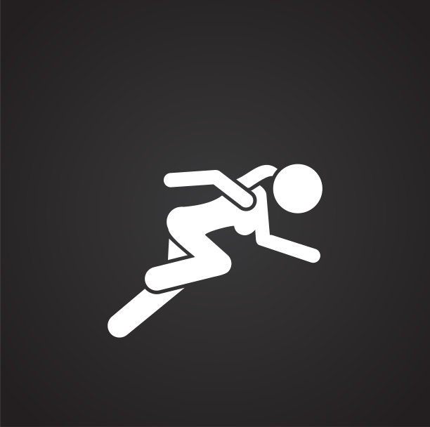 在图形和网页设计的背景上运行相关图标。简单的说明。网站按钮或手机应用的互联网概念符号。图片下载